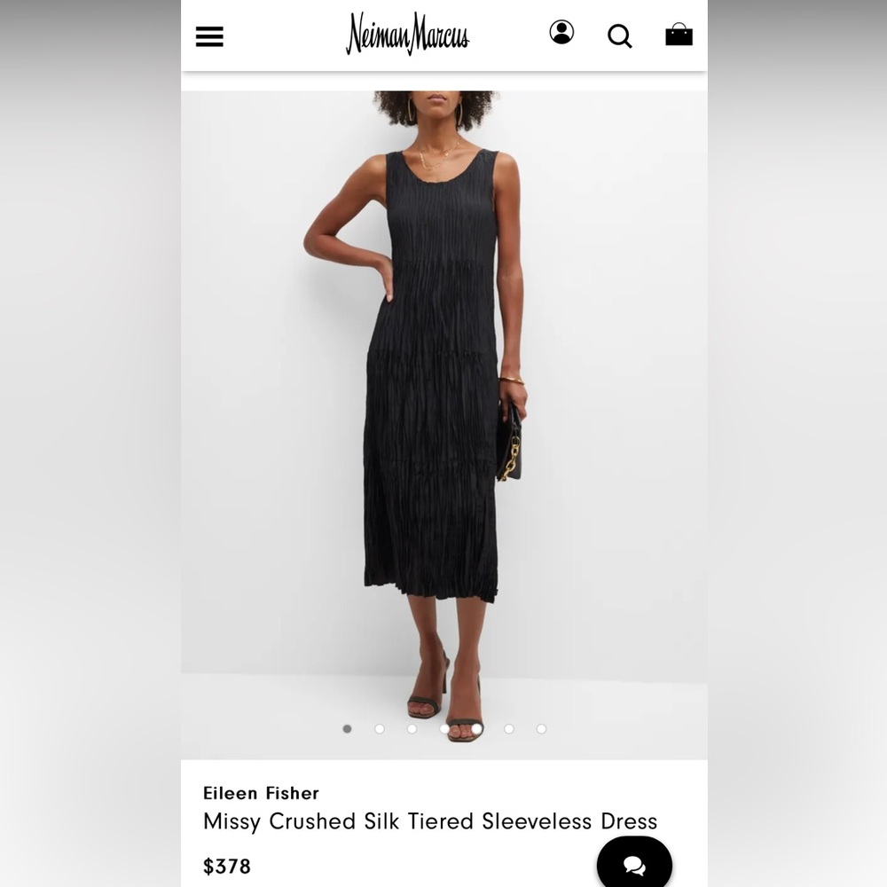 Eileen Fisher Missy Crushed Silk Tiered Sleeveless Dress
